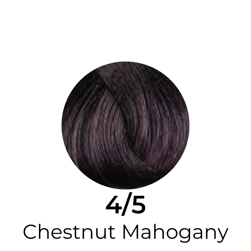 Chestnut Mahogany hair color swatch 4/5 for salon or home use