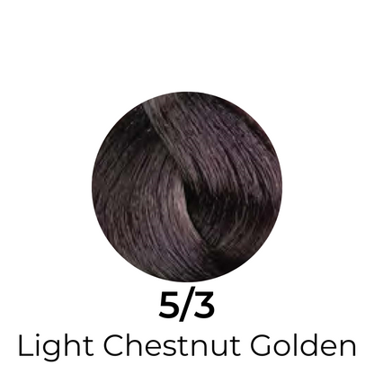 Light Chestnut Golden hair color swatch 5/3 for salon or home use