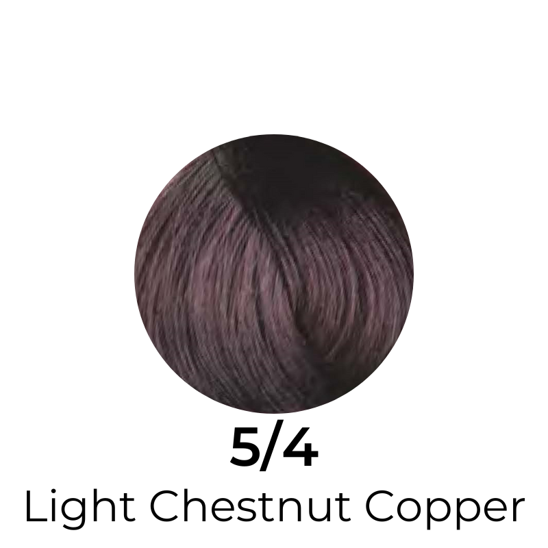 Hair color swatch 5/4 Light Chestnut Copper for beauty styling