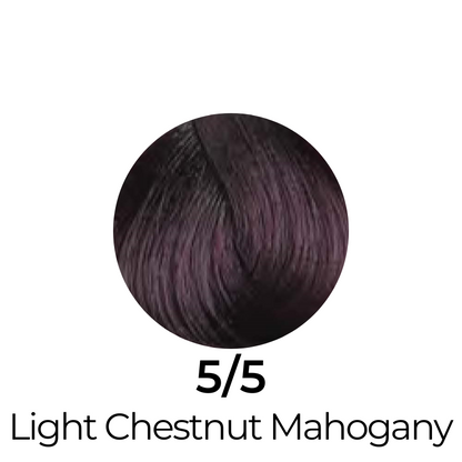 Light Chestnut Mahogany hair color swatch 5/5 for salon or home use