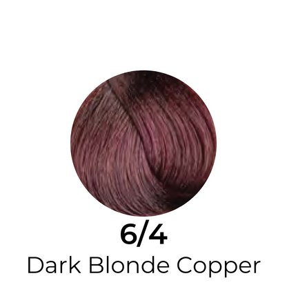 Dark Blonde Copper hair color swatch 6/4, rich warm tone for salon or home use