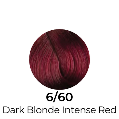 Dark Blonde Intense Red hair color swatch 6/60 for salon or home use