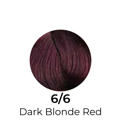 Dark Blonde Red hair color swatch, shade 6/6, rich burgundy tone for salon or home use