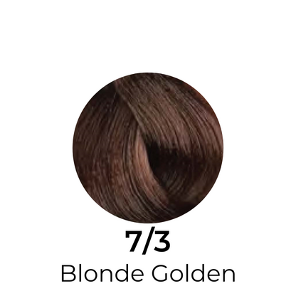 7/3 Blonde Golden hair color swatch for salon or home use, showcasing rich warm tones