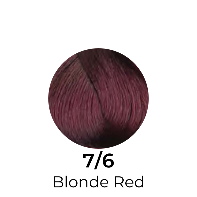 7/6 Blonde Red hair color swatch, rich burgundy tone for salon or home use