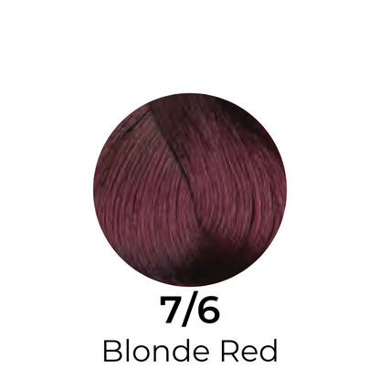 7/6 Blonde Red hair color swatch, rich burgundy tone for salon or home use