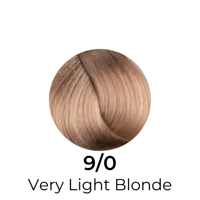 9/0 Very Light Blonde hair color swatch for salon or home use