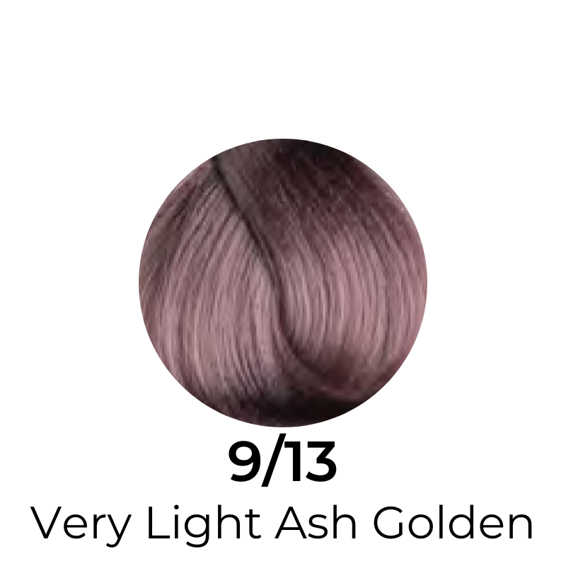 Very Light Ash Golden hair color swatch 9/13 for salon or home use
