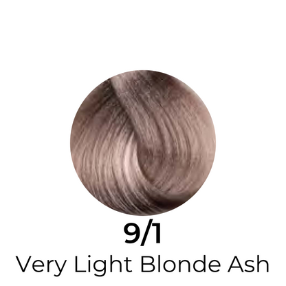 Very Light Blonde Ash 9/1 hair color swatch for salon or home use