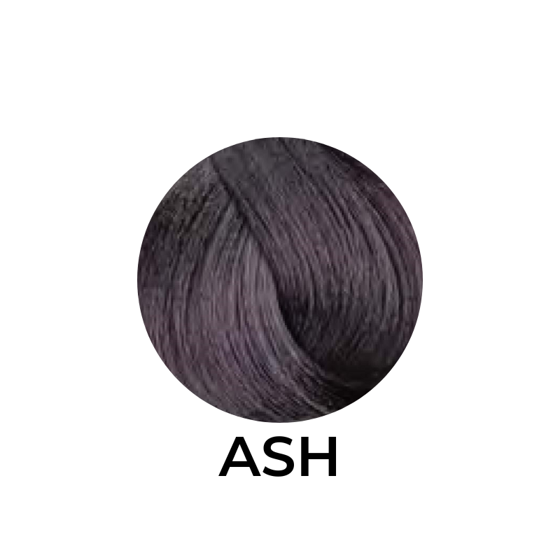 Ash hair color swatch, dark smoky tone for beauty styling
