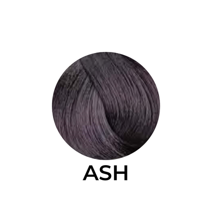 Ash hair color swatch, dark smoky tone for beauty styling