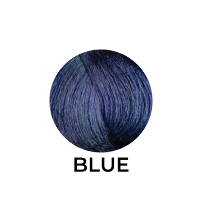 Vibrant blue hair dye swatch, bold color for beauty styling