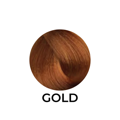 Gold hair color swatch, rich warm brown tone for beauty styling