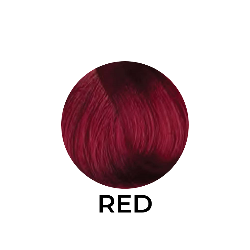 Rich red hair color swatch for beauty products, showcasing deep burgundy tone
