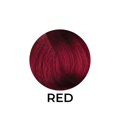 Rich red hair color swatch for beauty products, showcasing deep burgundy tone