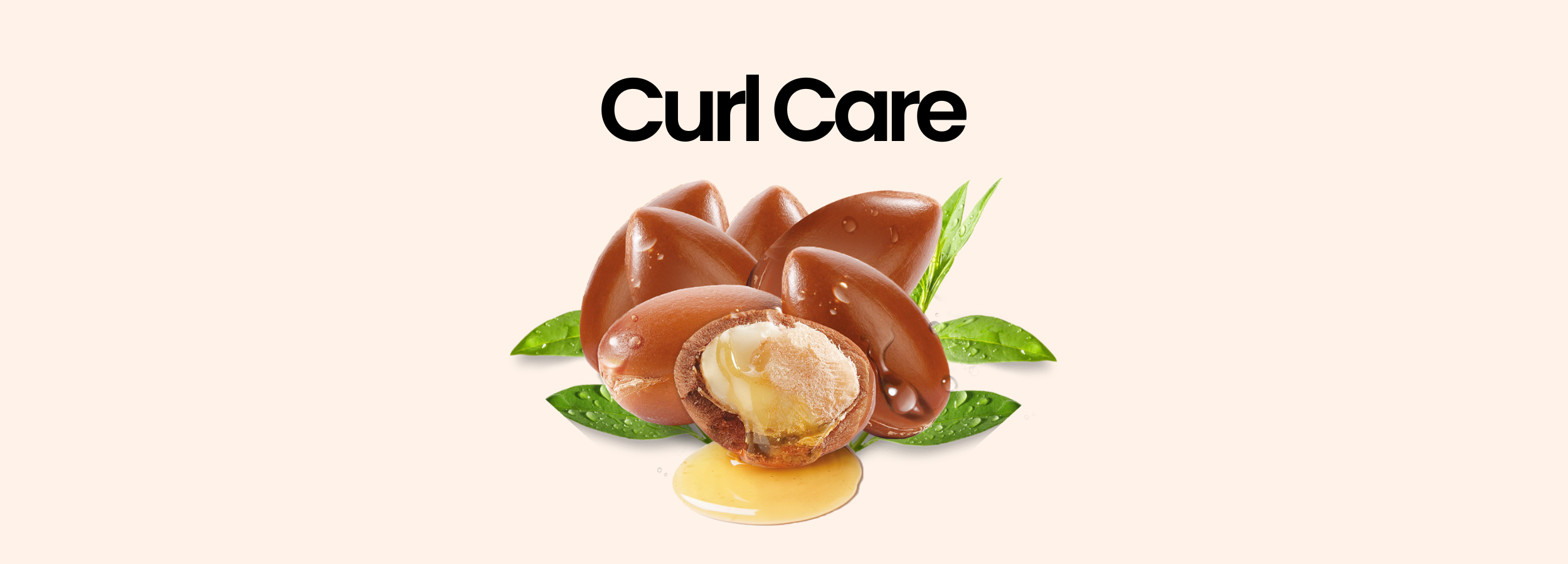 Curl care with argan oil and fresh leaves for natural hair hydration