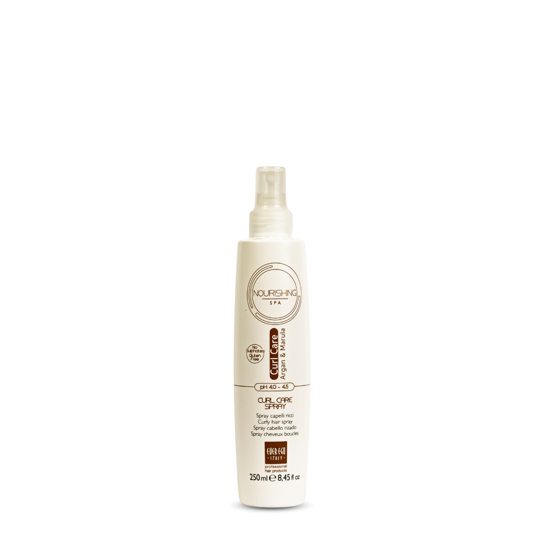 Nourishing SPA Curl Care Spray with Argan & Marula, sulfate-free curly hair treatment for defined, healthy curls