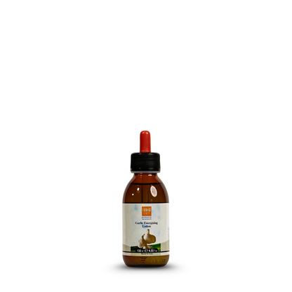 Garlic Energizing Lotion for hair care, 125ml amber bottle with dropper, made in Italy
