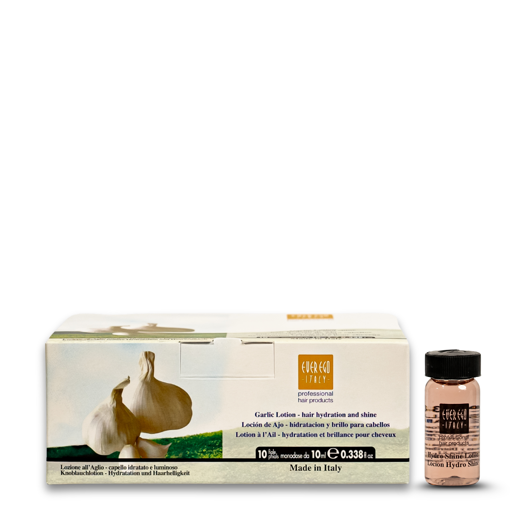 Garlic hair lotion for hydration and shine, 10 single-dose vials, Made in Italy