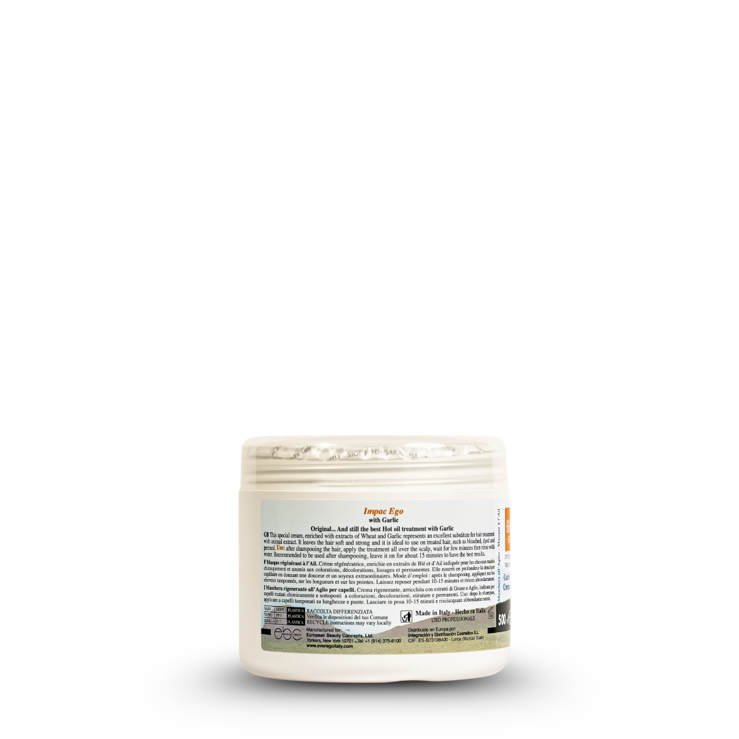 Impac Ego with Garlic hair treatment cream, 500ml, made in Italy for soft, strong hair after shampoo
