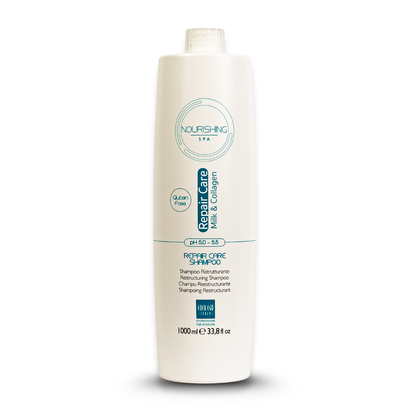 Nourishing Spa Repair Care Shampoo with Milk & Collagen, gluten-free, 1000ml for damaged hair repair
