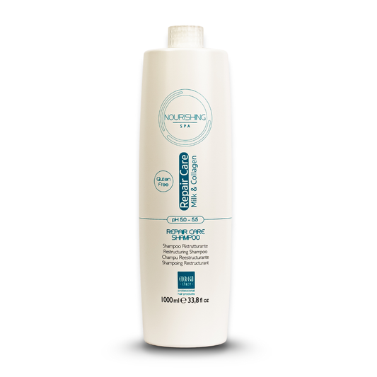Nourishing Spa Repair Care Shampoo with Milk & Collagen, gluten-free, 1000ml for damaged hair repair