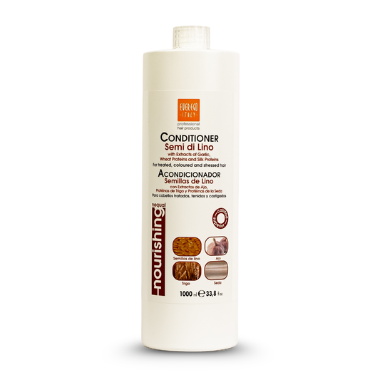 Nourishing hair conditioner with garlic, wheat & silk proteins for treated, colored hair