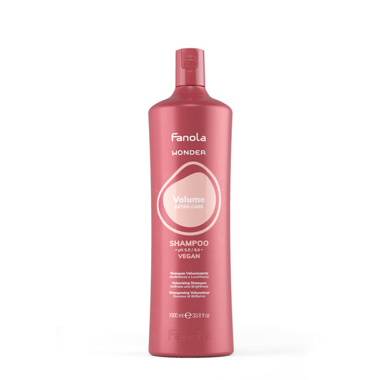 Fanola Wonder Volume Extra Care Vegan Shampoo for Softness & Brightness, 1000ml