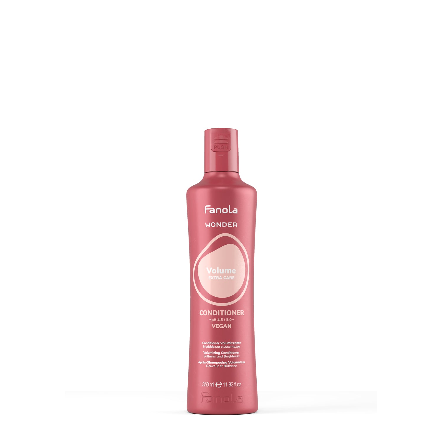 Fanola Wonder Volume Extra Care Conditioner, vegan hair care for softness and brightness, 350ml