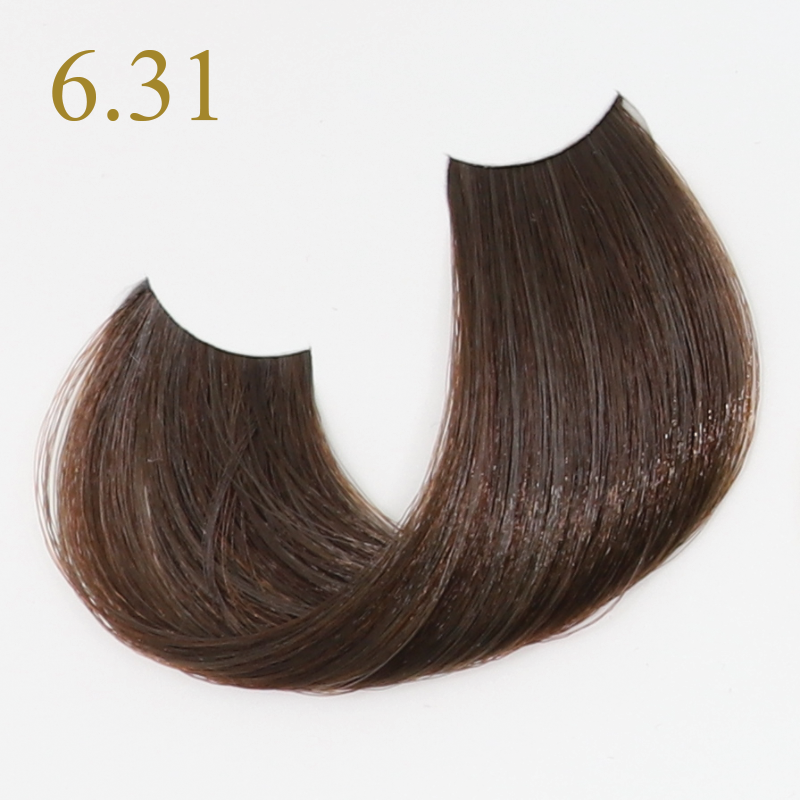 Rich brown hair extension swatch, shade 6.31, smooth texture for beauty styling
