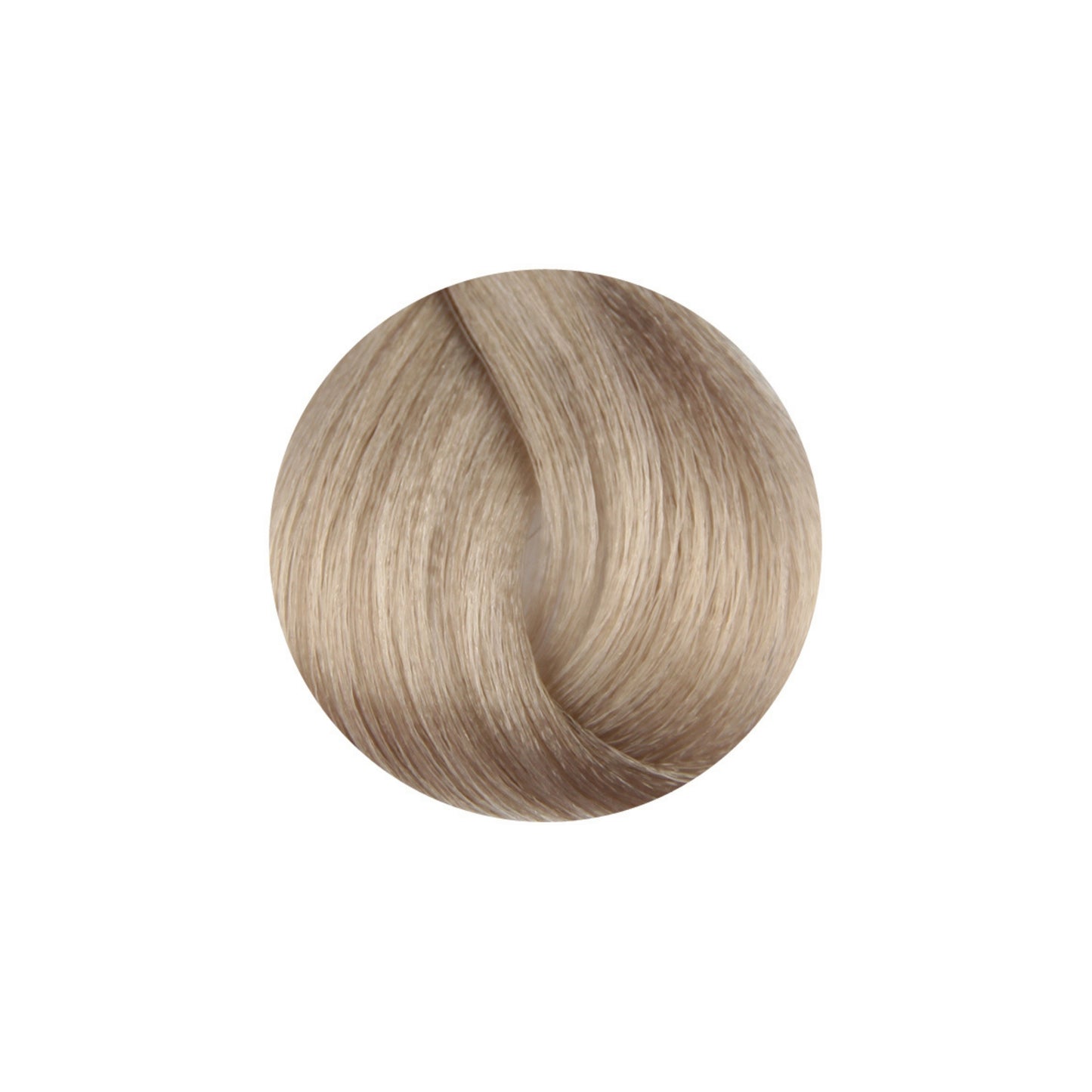 Light ash blonde hair color swatch for salon or at-home dyeing, showcasing smooth, natural-looking tone.