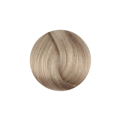 Light ash blonde hair color swatch for salon or at-home dyeing, showcasing smooth, natural-looking tone.