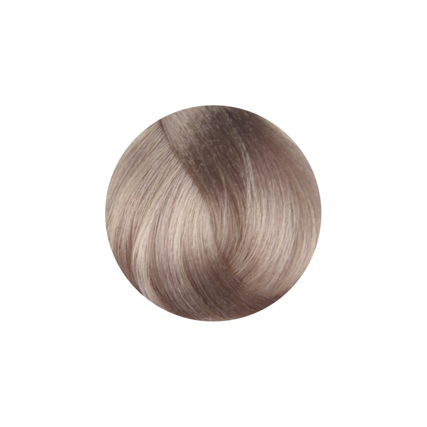 Ash blonde hair color swatch for salon hair dye, showcasing smooth, multi-tonal highlights and lowlights