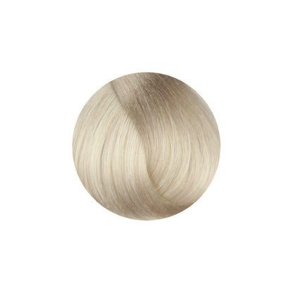 Light ash blonde hair color swatch for salon hair dye, showcasing smooth, natural-looking tone