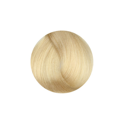 Light blonde hair color swatch for salon hair dye, showcasing smooth, natural-looking tone