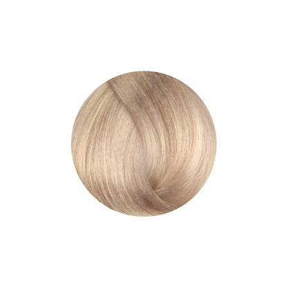 Light blonde hair swatch with natural highlights for beauty styling