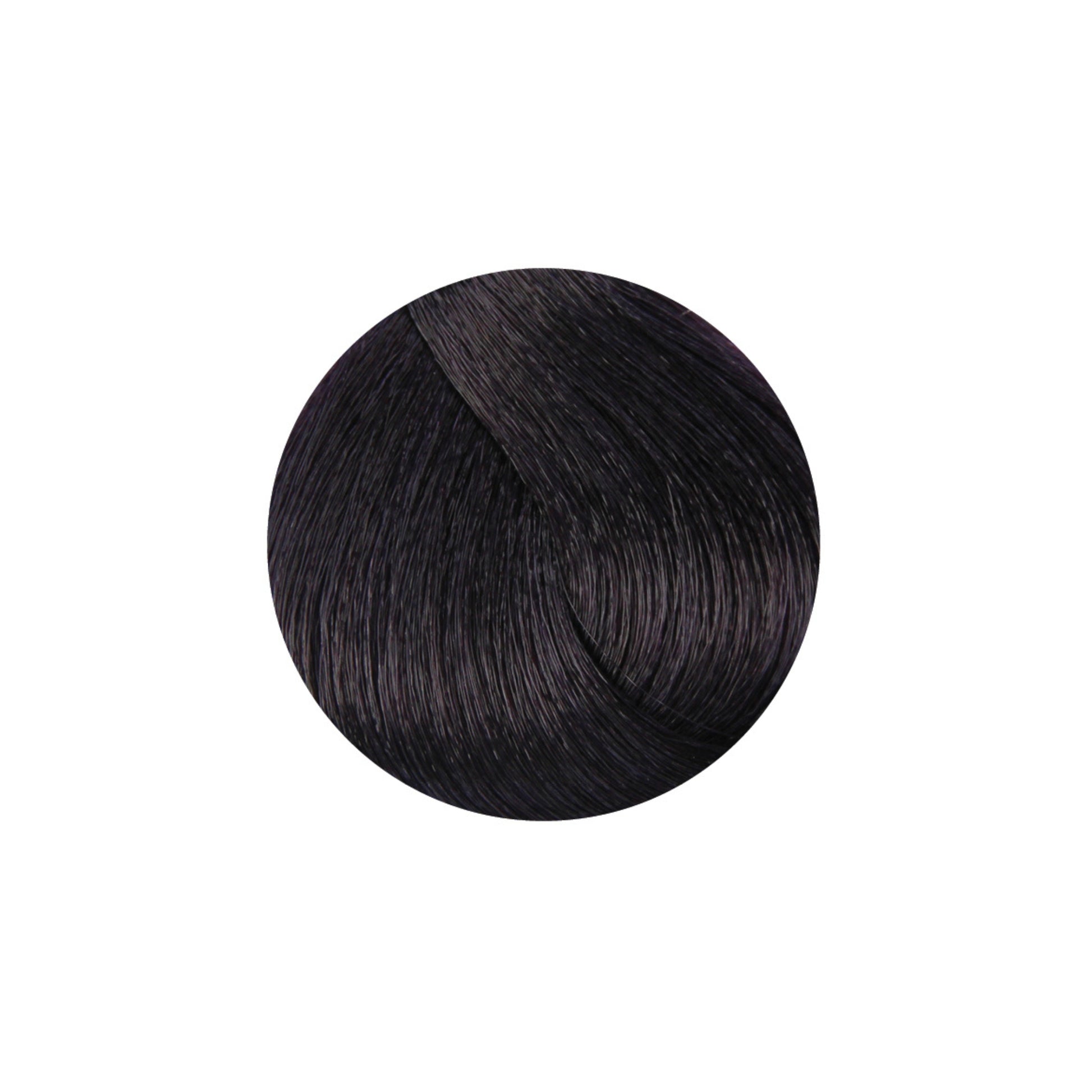 Deep black hair color swatch for salon or home use, showcasing rich, dark tone