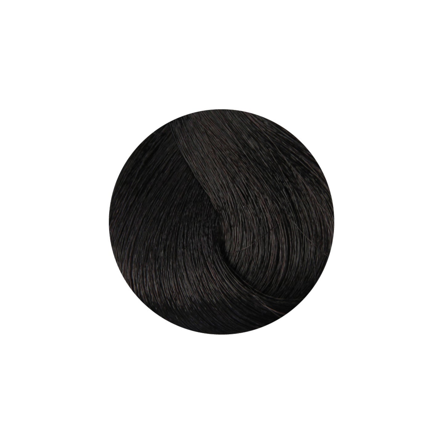 Deep black hair color swatch, rich dark tone for beauty styling