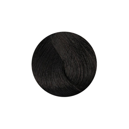 Deep black hair color swatch, rich dark tone for beauty styling