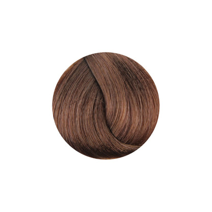 Rich medium brown hair color swatch for salon or home use, showcasing smooth, glossy texture