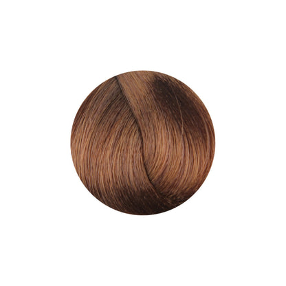 Rich medium brown hair color swatch for salon or home use, showcasing smooth texture and natural shine.