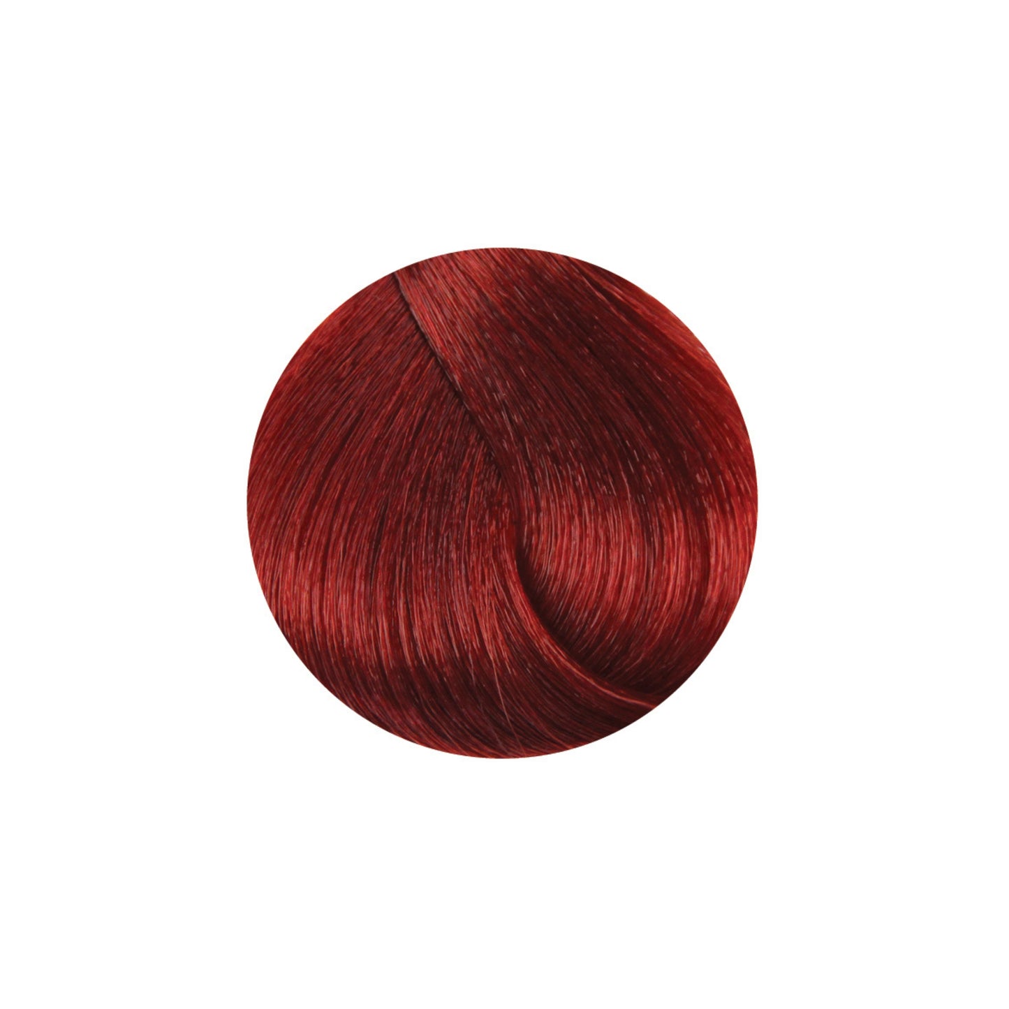 Rich red hair color swatch for salon or at-home dye, vibrant and glossy finish