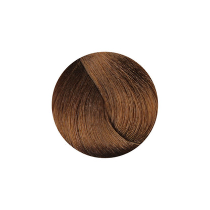Rich medium brown hair color swatch for salon or home use, showcasing smooth, glossy texture