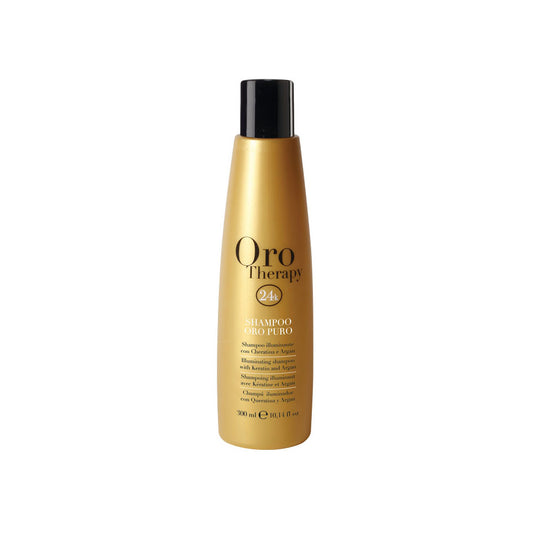 Oro Therapy 24k Illuminating Shampoo with Keratin & Argan, 300ml gold bottle for radiant hair care