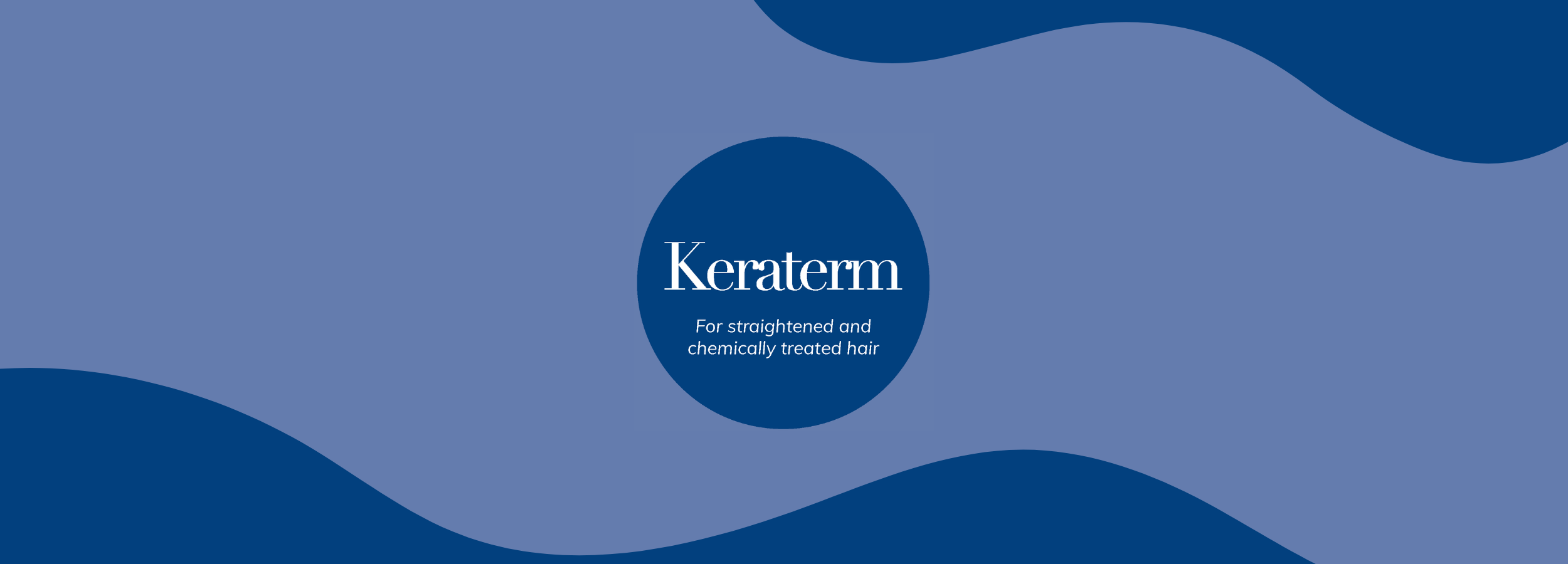 Keraterm for straightened and chemically treated hair, blue abstract background