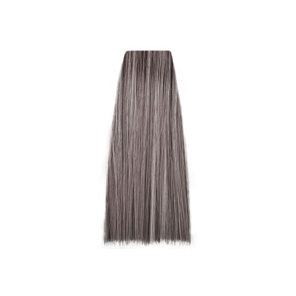 Ash brown hair swatch with subtle highlights for salon color matching
