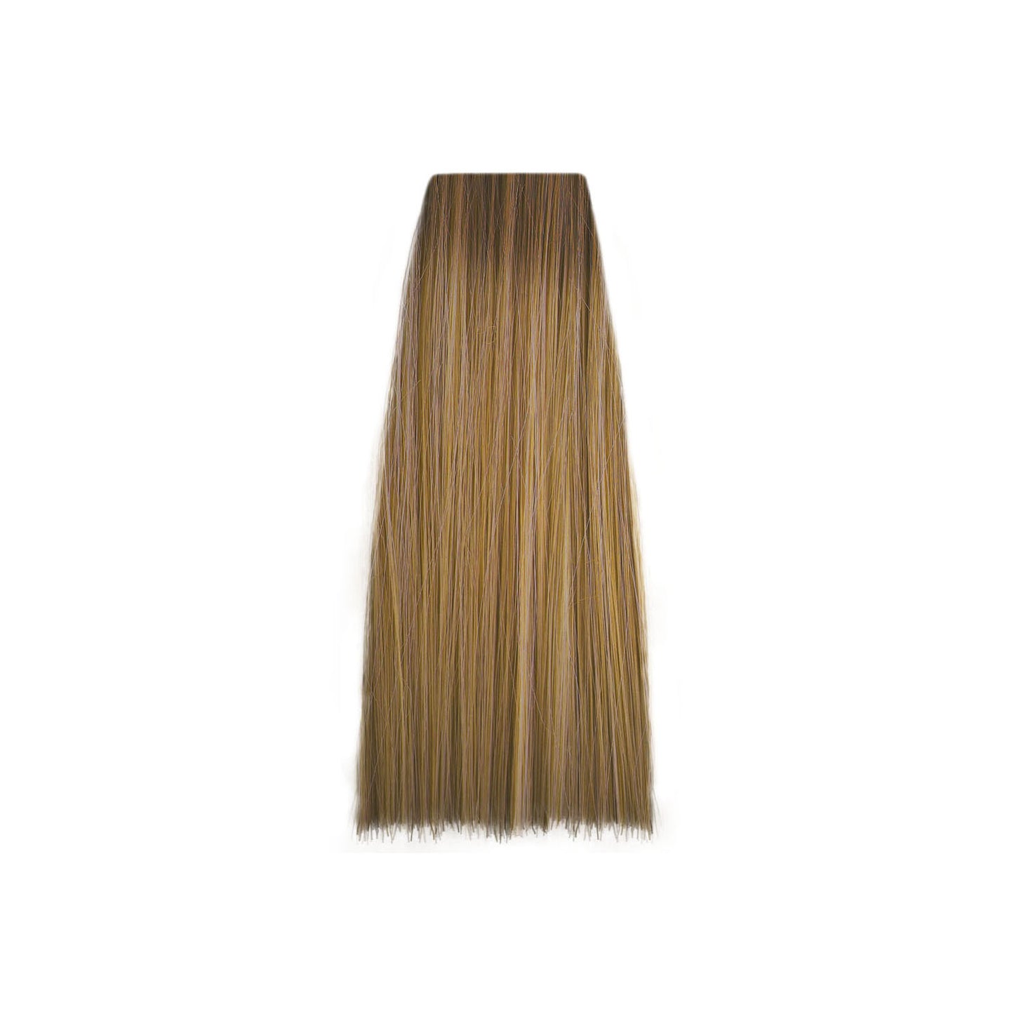 Straight brown hair swatch with golden highlights for beauty styling