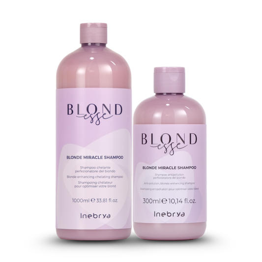 Blonde Miracle Shampoo by Inebrya, 1000ml & 300ml bottles for blonde hair care