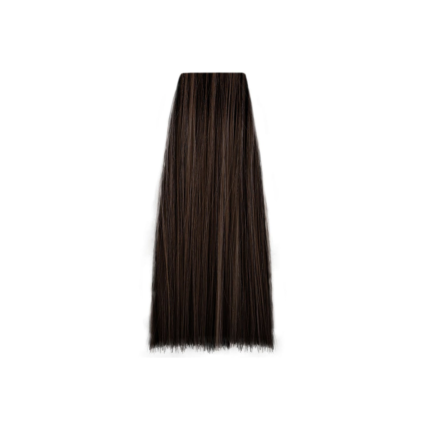 Rich dark brown hair swatch for salon color selection, smooth texture, professional beauty product