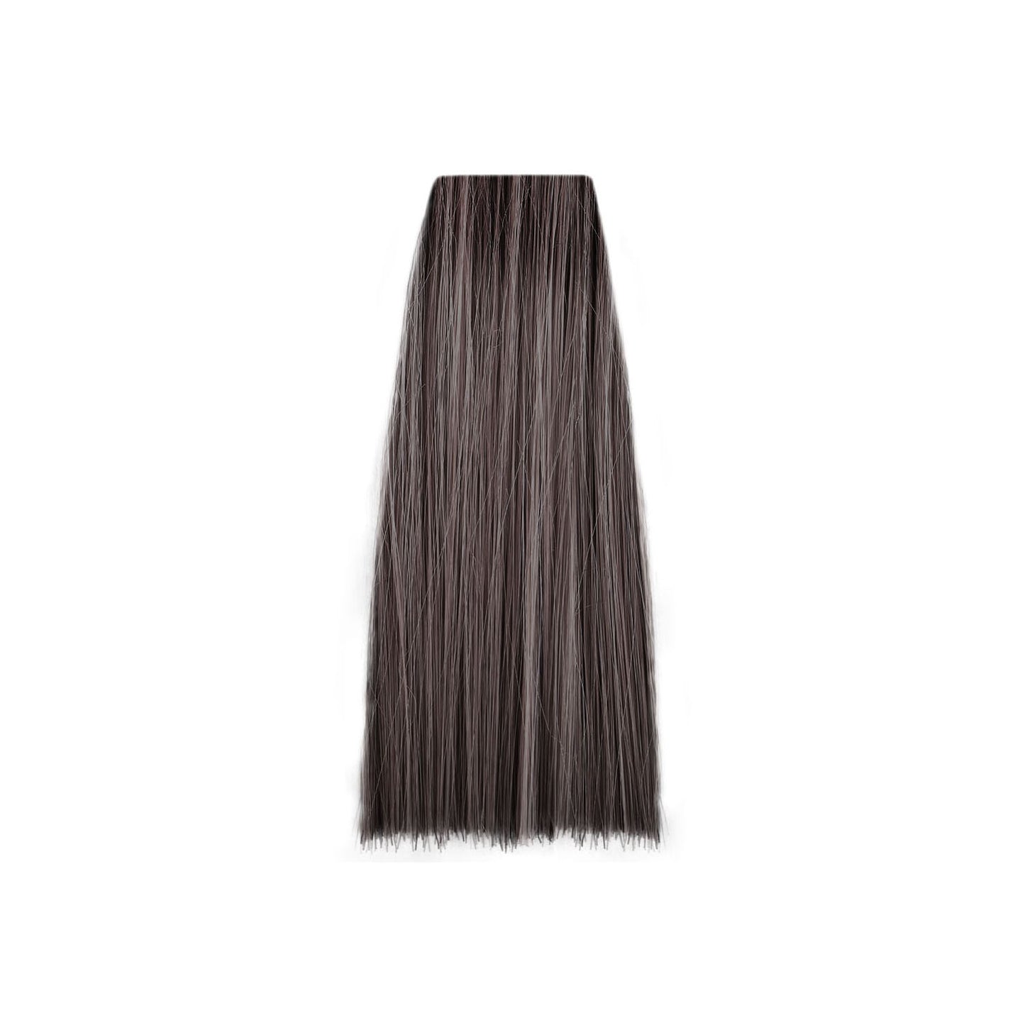 Dark brown hair swatch with subtle ash tones, ideal for professional salon coloring and beauty treatments.